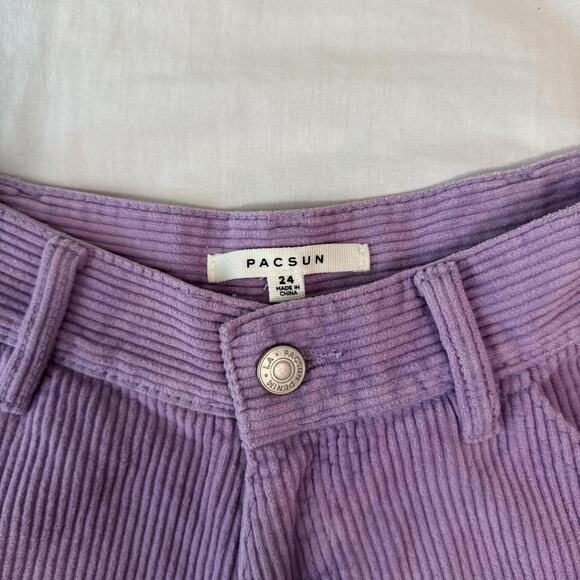 pacsun lilac corduroy shorts y2k cargo utility high waist 24 - Picture 6 of 7